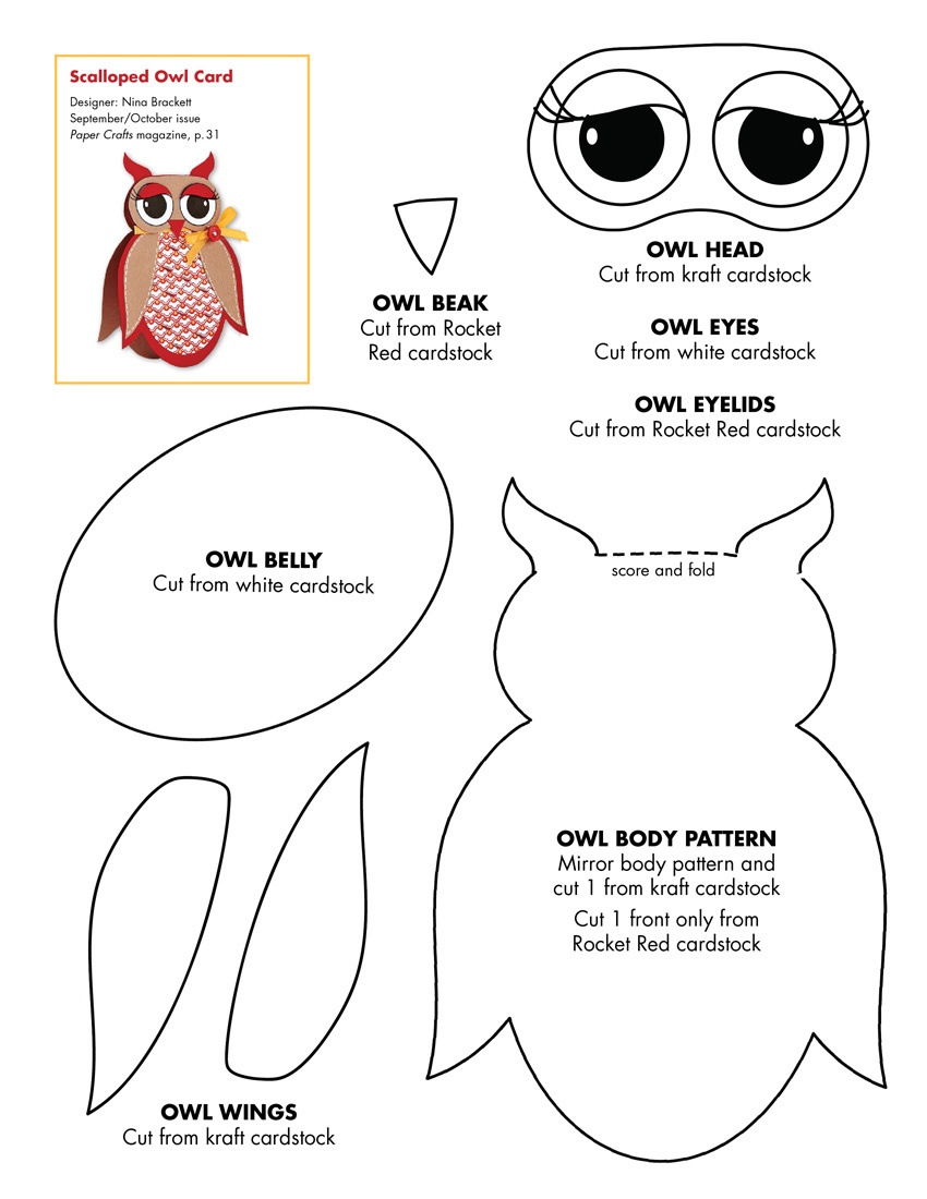 Owl Paper Craft Template – Best Cool Craft Ideas - Free Owl Printable Template