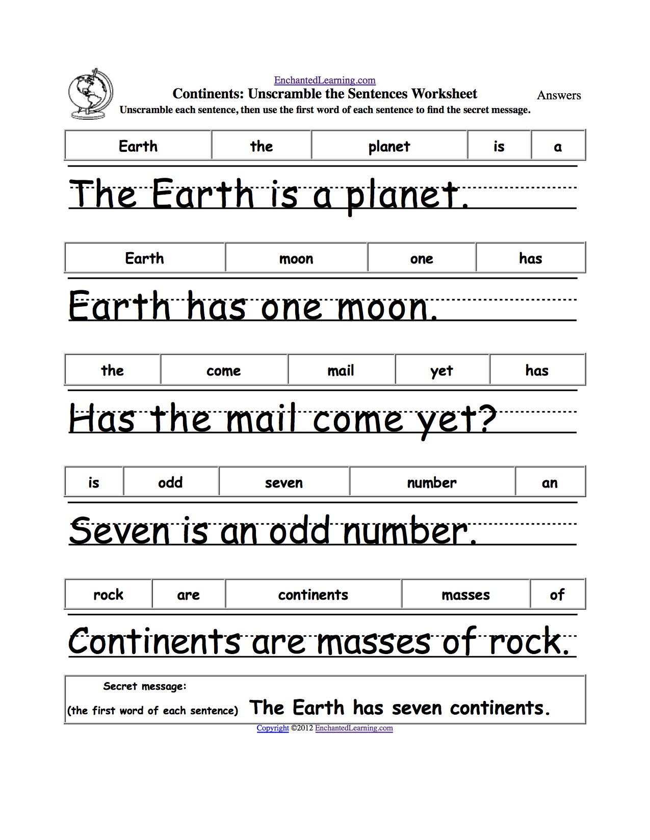 Parts Of Speech: Enchantedlearning - Free Printable Parts Of Speech Worksheets