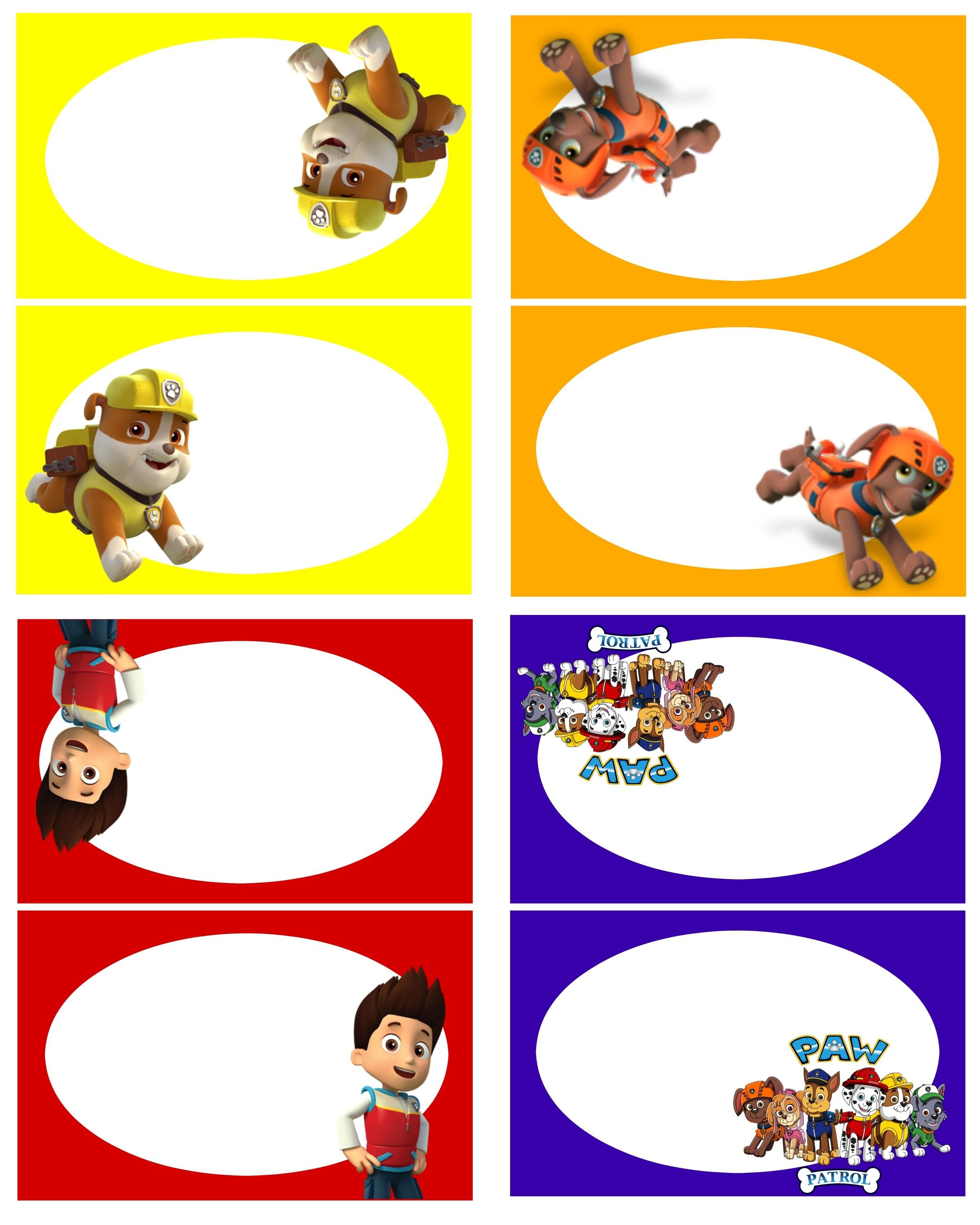 Paw Patrol Birthday Party Decoration Paw Patrol Food Labels Paw 