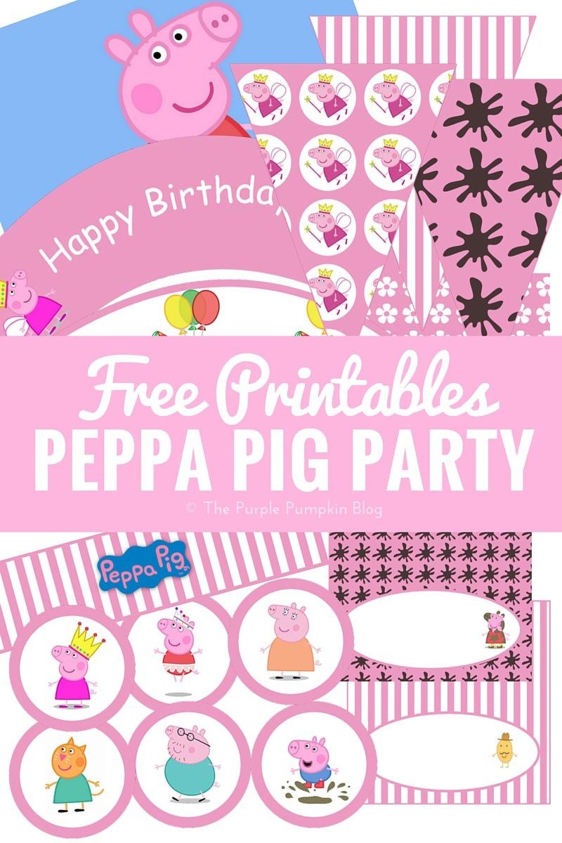 Peppa Pig Party Printables + Fun Party Ideas | Party Time | Pig - Peppa Pig Free Printables