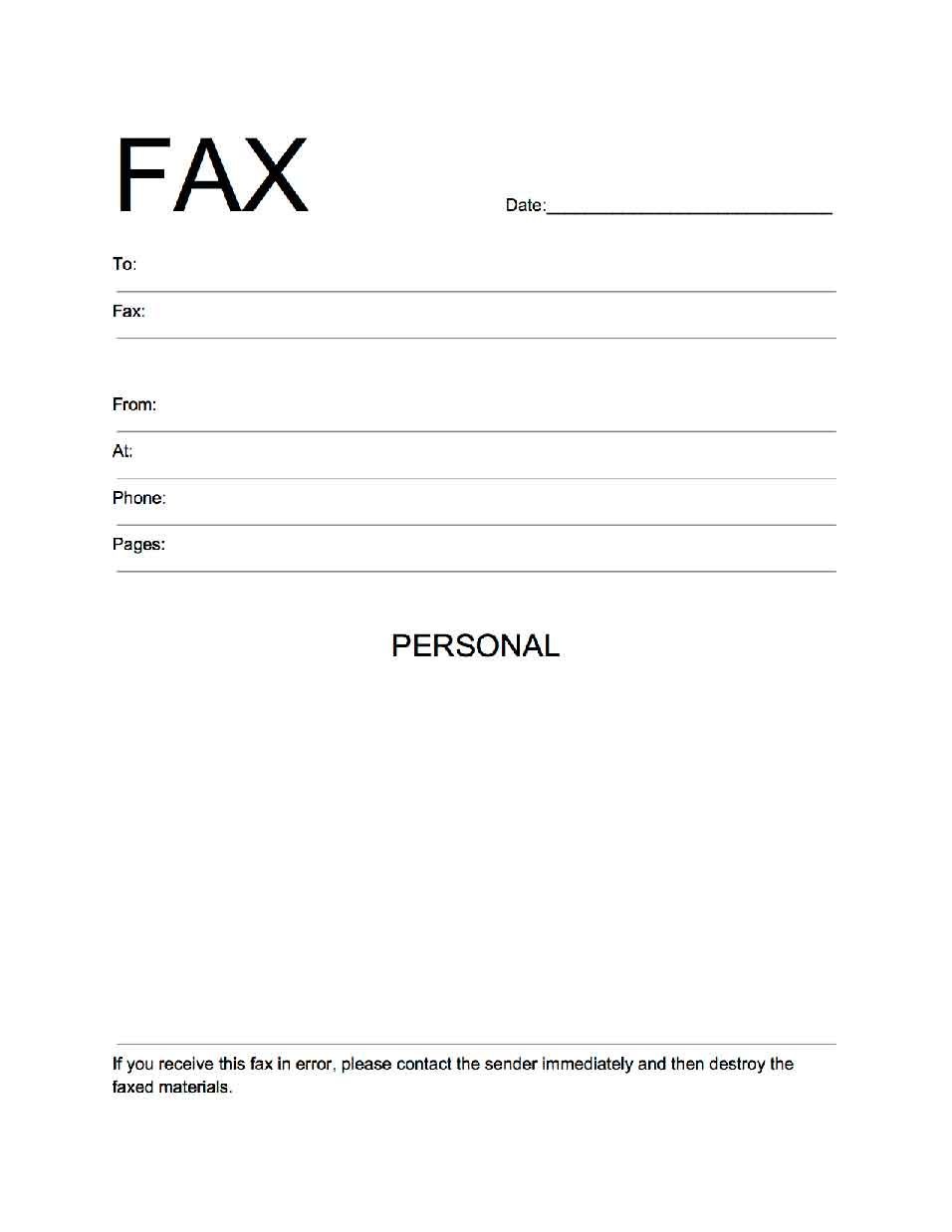Personal Fax Cover Sheet Template | Favorite Places &amp;amp; Spaces | Cover - Free Printable Fax Cover Sheet