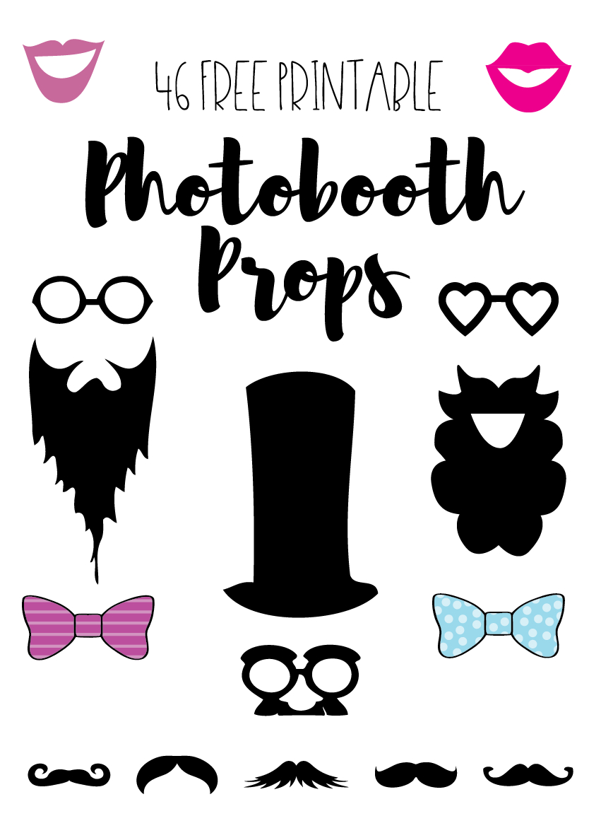 Photobooth Props // Free Download And Tutorial | Silhouette - Free Printable 30Th Birthday Photo Booth Props