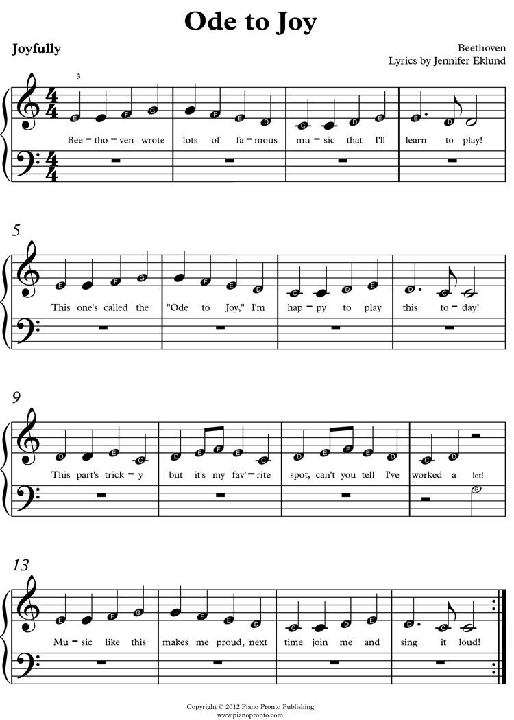 Piano Method Books And Printable Sheet Music For All Ages &amp; Levels - Free Printable Sheet Music Lyrics
