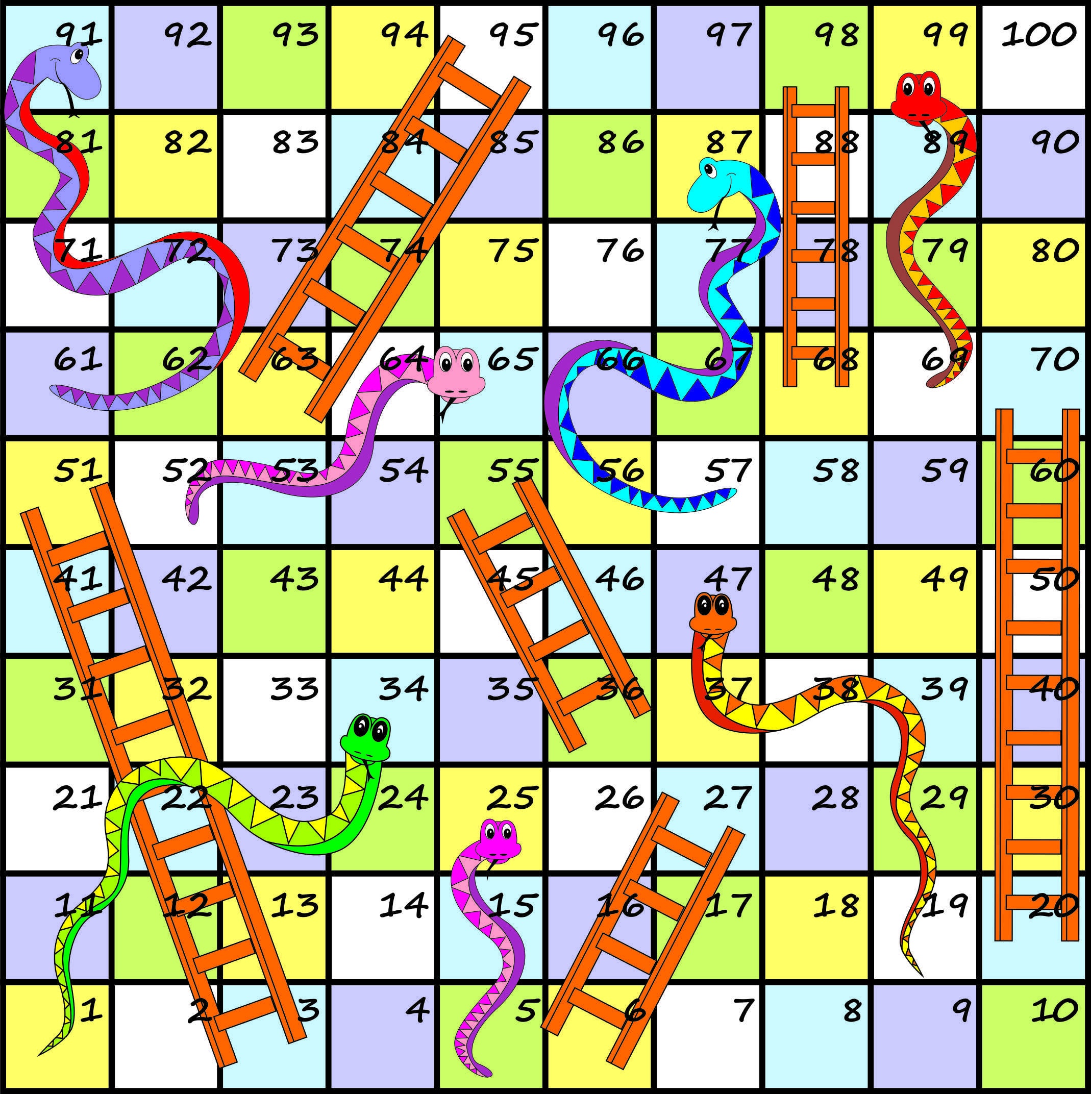 Snake Ladder LudoPrint & Play Stock Illustration Illustration Of