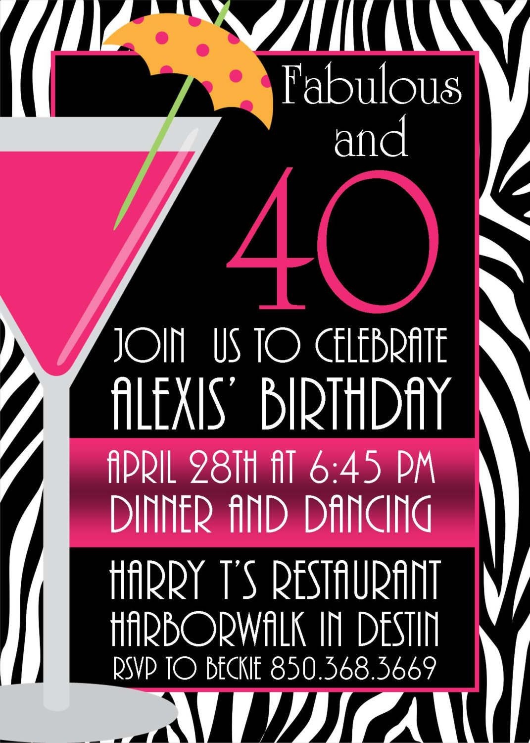 Pictures Of Stylish Women For 40Th Birthday Invitation | Free - 40Th Birthday Free Printables