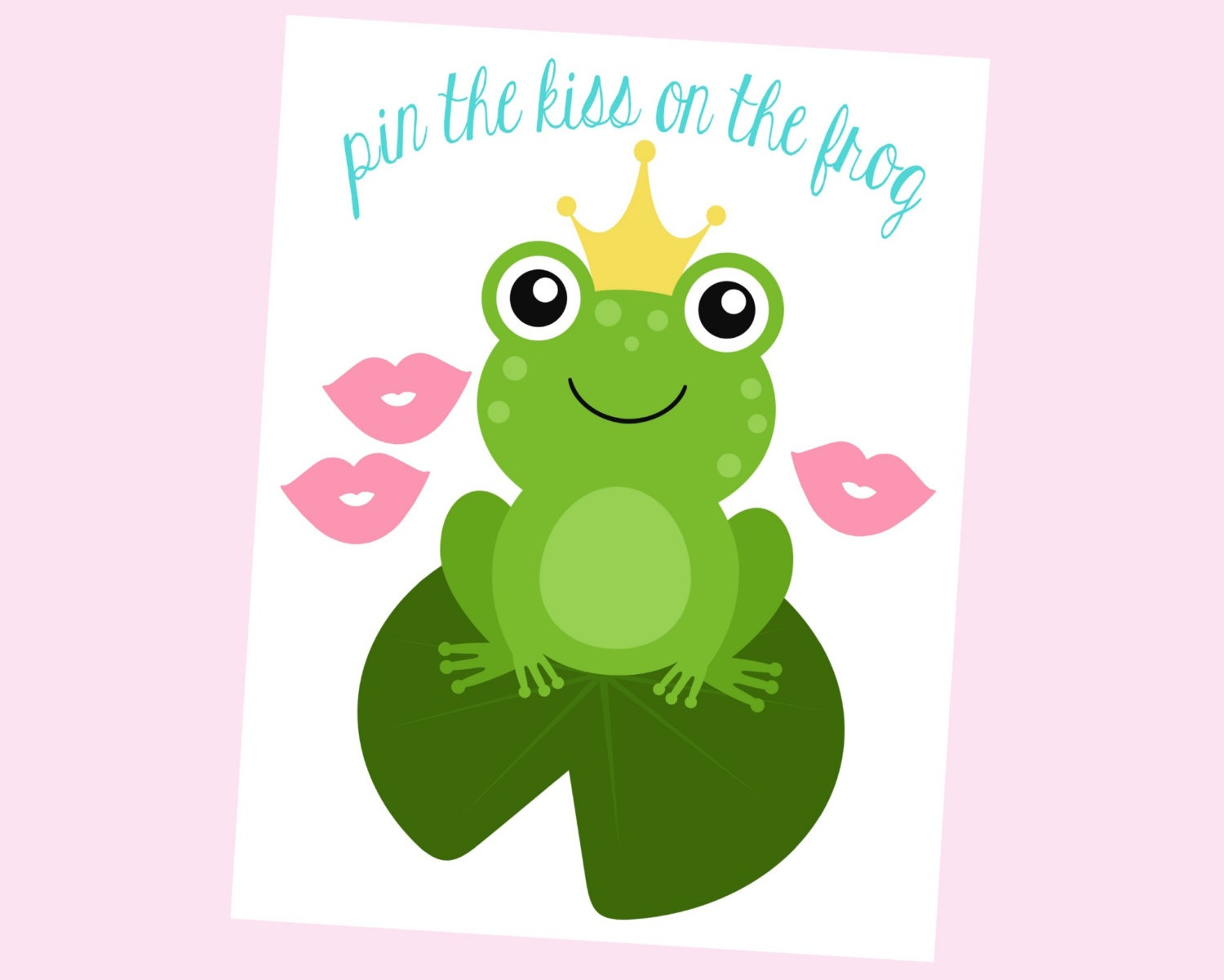 Pin The Kiss On The Frog. Printable Game For Princess Party. | Etsy - Pin The Kiss On The Frog Free Printable