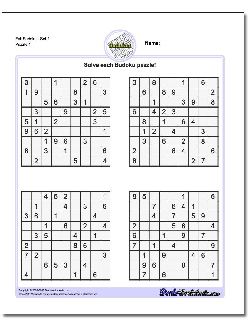 Pindadsworksheets On Math Worksheets | Sudoku Puzzles, Math - Www Free Printable Sudoku Puzzles Com