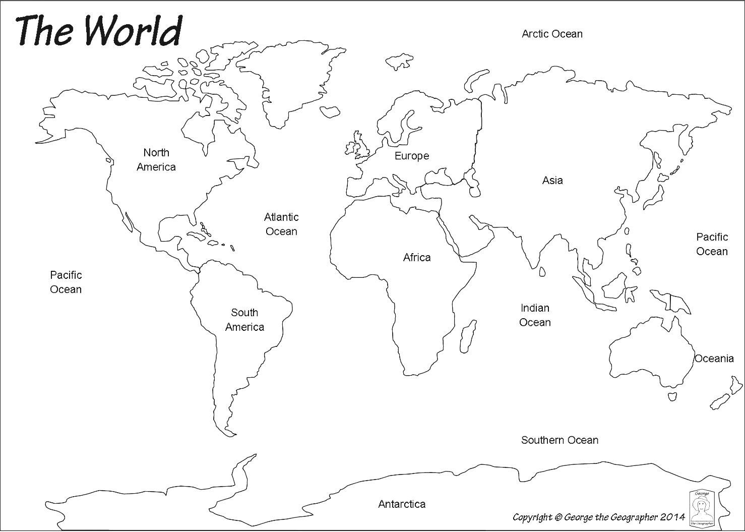 Pinjessica | Bint Rhoda&amp;#039;s Kitchen On Homeschooling | Blank World - Free Printable Continent Map