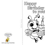 Pinreader Bee On Birthday Celebration   Bee Style | Free   Free Printable Birthday Cards To Color