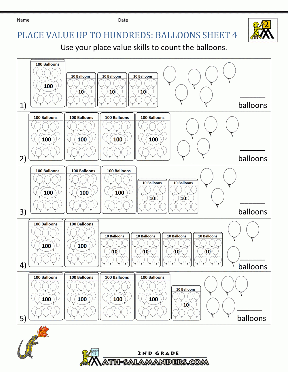 Place Value Blocks With 3 Digit Number - Free Printable Place Value Worksheets