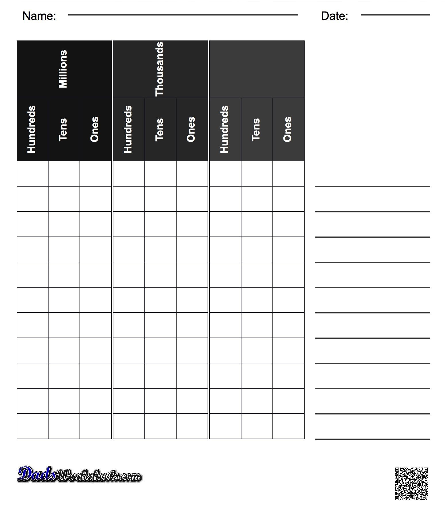 Place Value Charts, Printables In A Variety Of Formats, Plus - Free Printable Place Value Chart