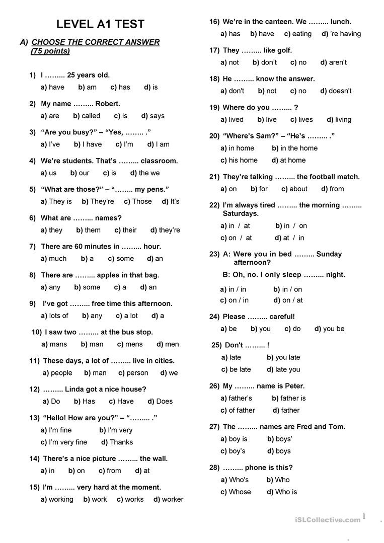 Free Esl Assessment Test Printable Free Printable