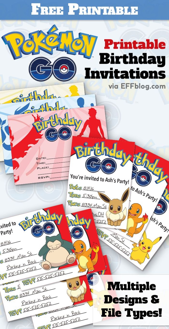 Pokémon Go: Birthday Go Free Printable Invitations | Pokemon Go - Pokemon Invitations Printable Free