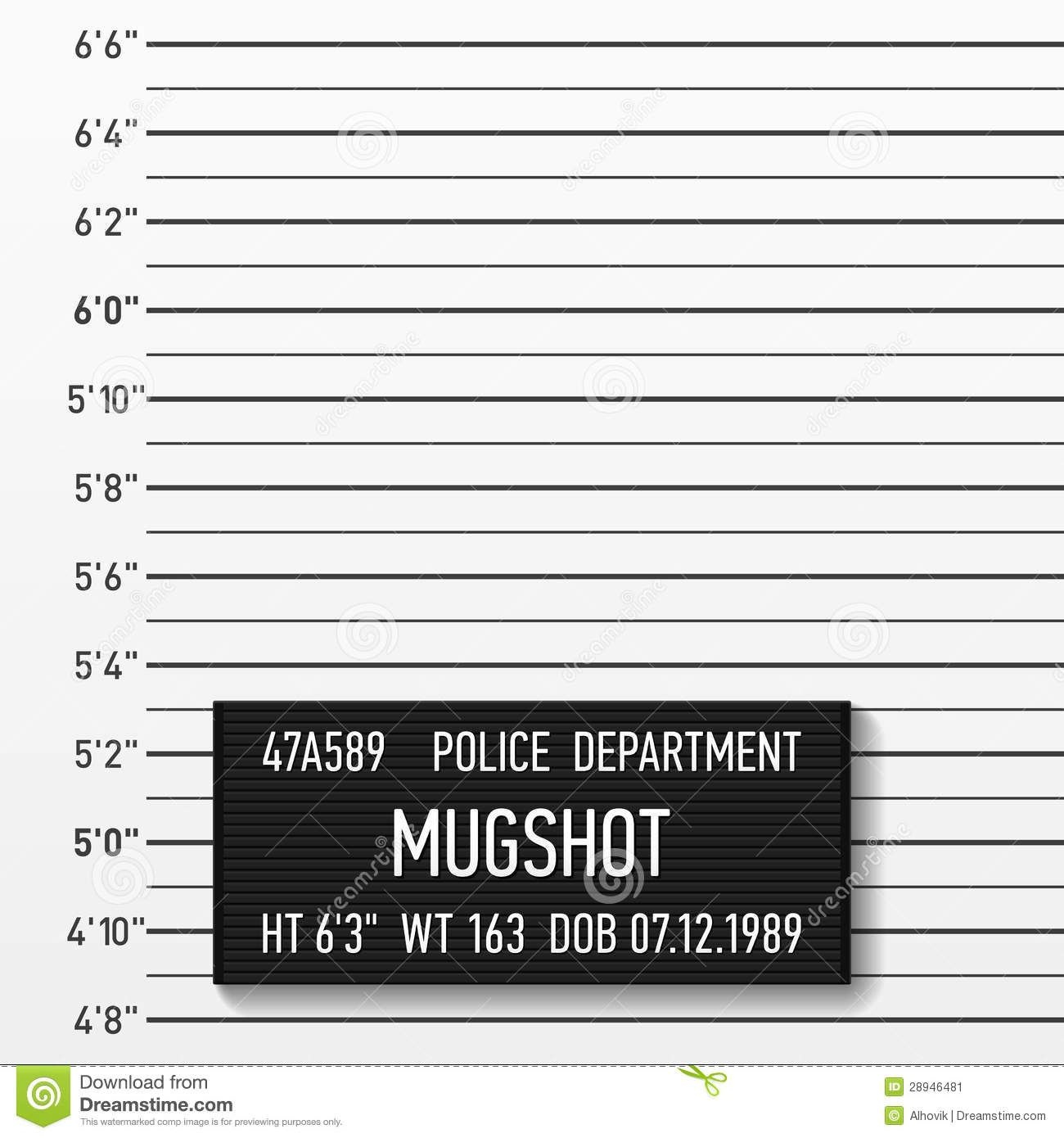 Mugshot Sign Template