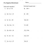 Pre Algebra Practice Worksheet Printable | Lessons | Algebra   9Th Grade Algebra Worksheets Free Printable