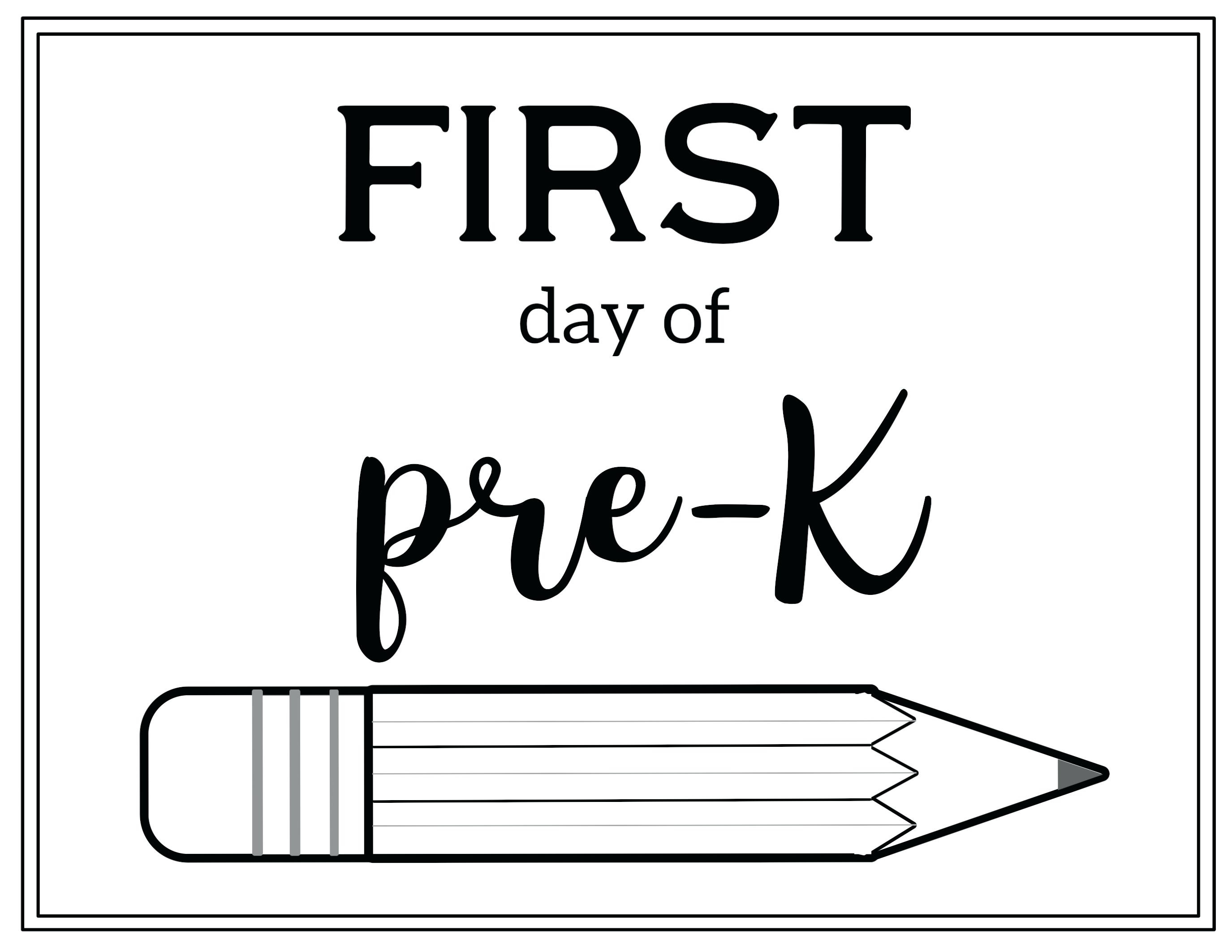 Prek Free Printables First Day Of K Free Printable Completion Of Pre - Free Pre K Printables