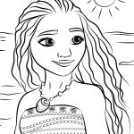 Princess Moana Portrait Coloring Page | Free Printable Coloring   Free Printable Pictures