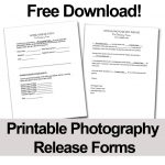 Print These Free Photography Release Forms To Give Your Clients   Free Printable Print Release Form