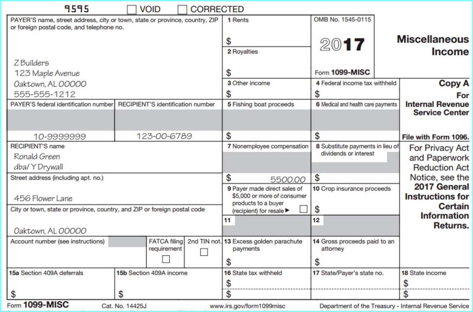 Printable 1099 Form 2017 Misc - Form : Resume Examples #djqlelg4Kw - Free Printable 1099 Form 2016