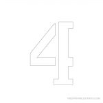 Printable 3 Inch Number Stencil 4 | Stencles | Number Stencils   Free Printable 4 Inch Number Stencils