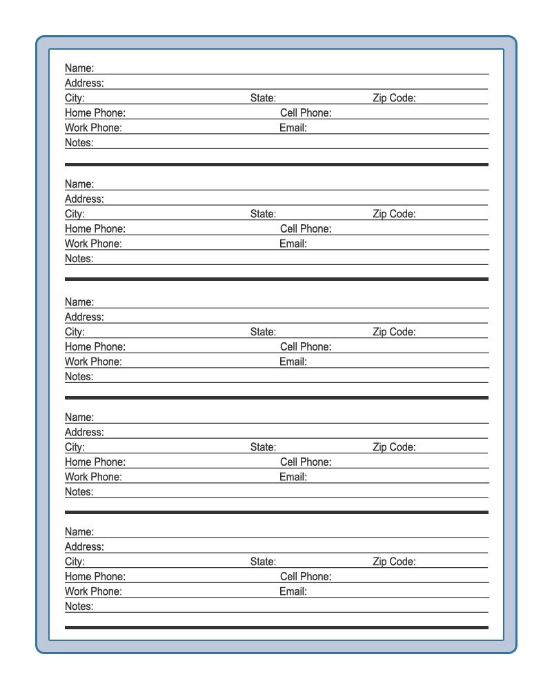 Free Printable Blank Address Book Pages Free Printable