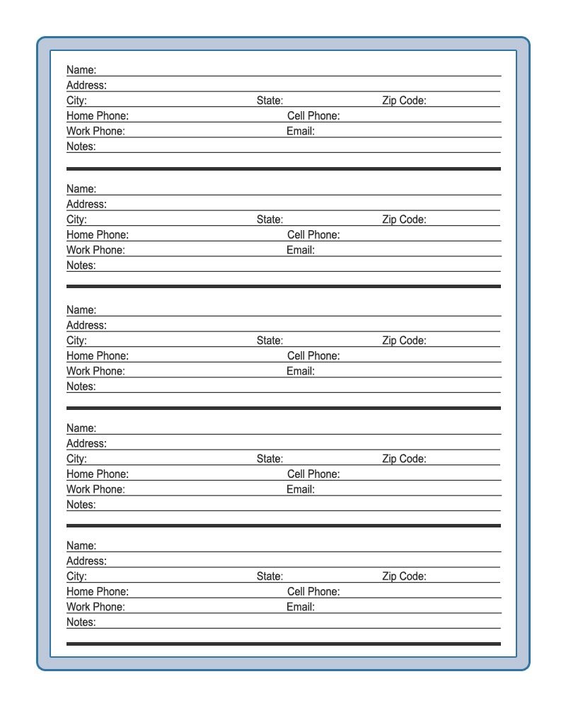 Free Printable Blank Address Book Pages Free Printable