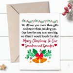 Printable Christmas Card Greeting For Grandma Grandpa   Christmas Cards For Grandparents Free Printable