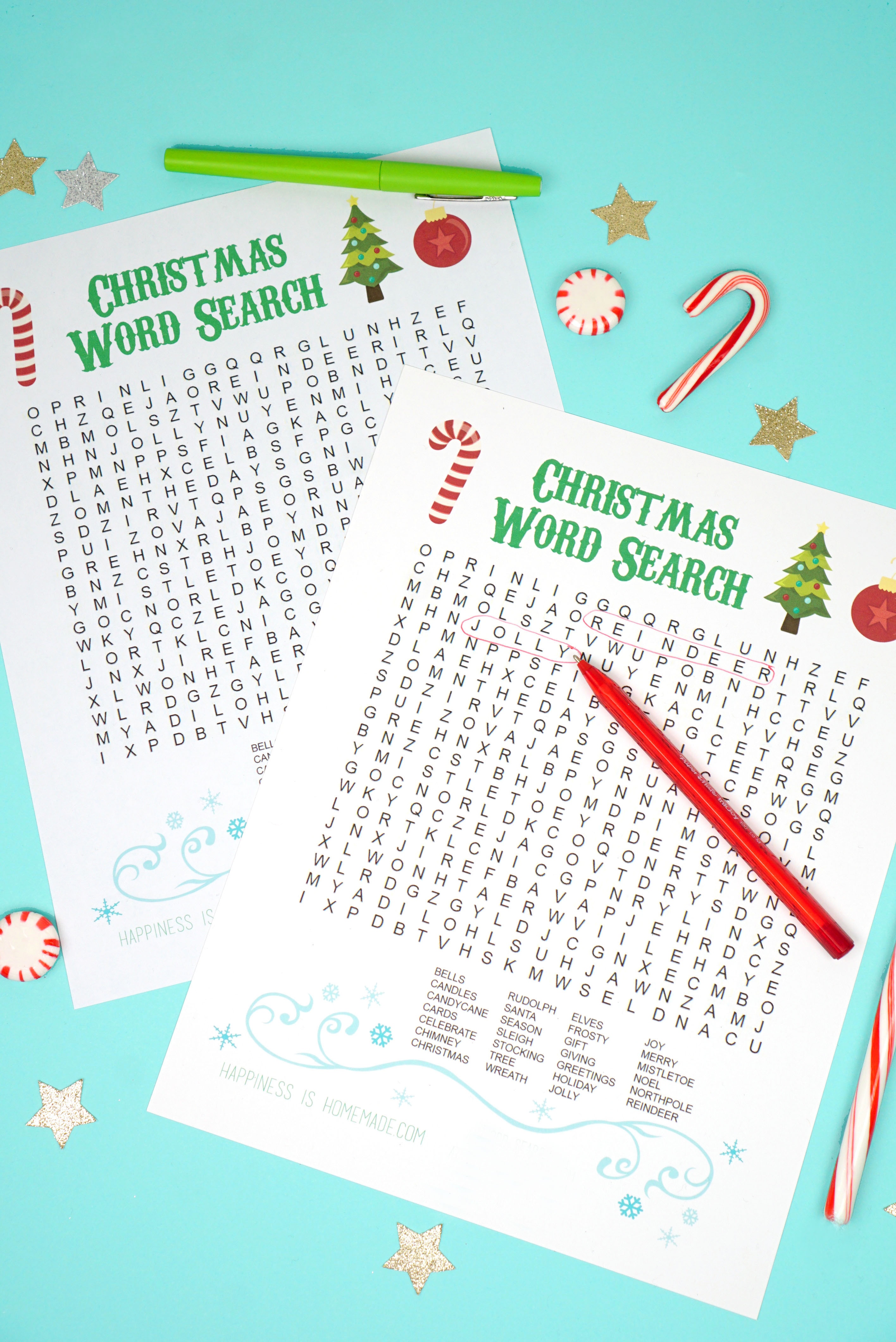 Printable Christmas Word Search For Kids &amp;amp; Adults - Happiness Is - Free Printable Christmas Puzzles And Games