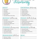 Printable Cleaning Checklists For Daily, Weekly And Monthly Cleaning   Free Printable Daily Cleaning Checklist