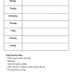 Printable Cleaning Schedule Form For Daily & Weekly Cleaning   Free Printable Cleaning Schedule Template