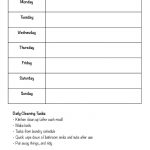 Printable Cleaning Schedule Form For Daily & Weekly Cleaning   Free Printable Daily Cleaning Checklist