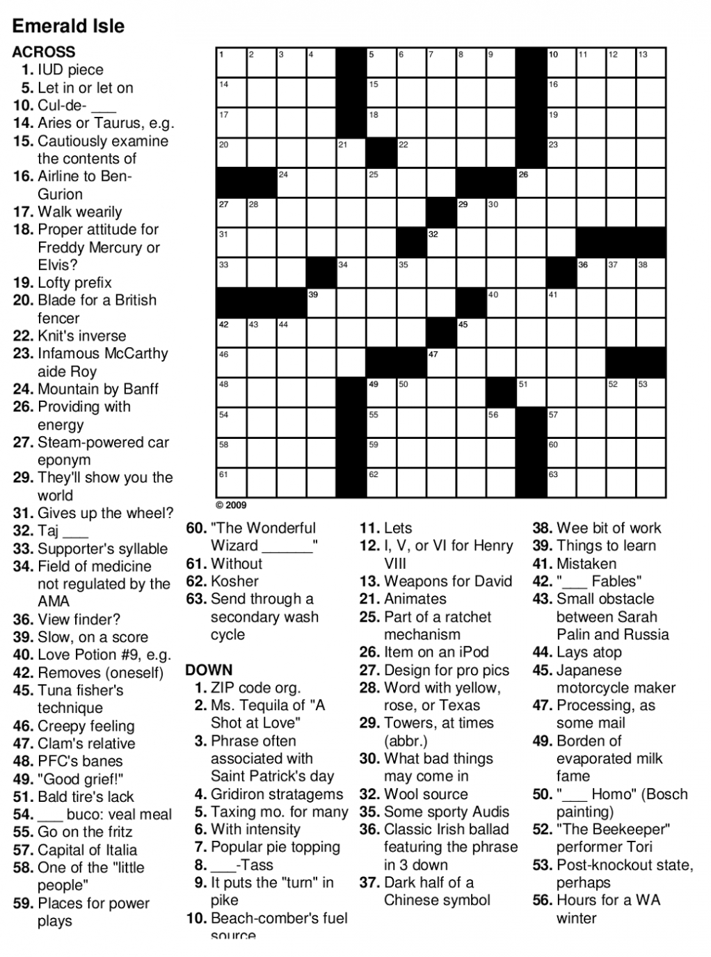 Printable Crossword Puzzles | Free Printable Crossword Puzzles For - Free Printable Crosswords Easy