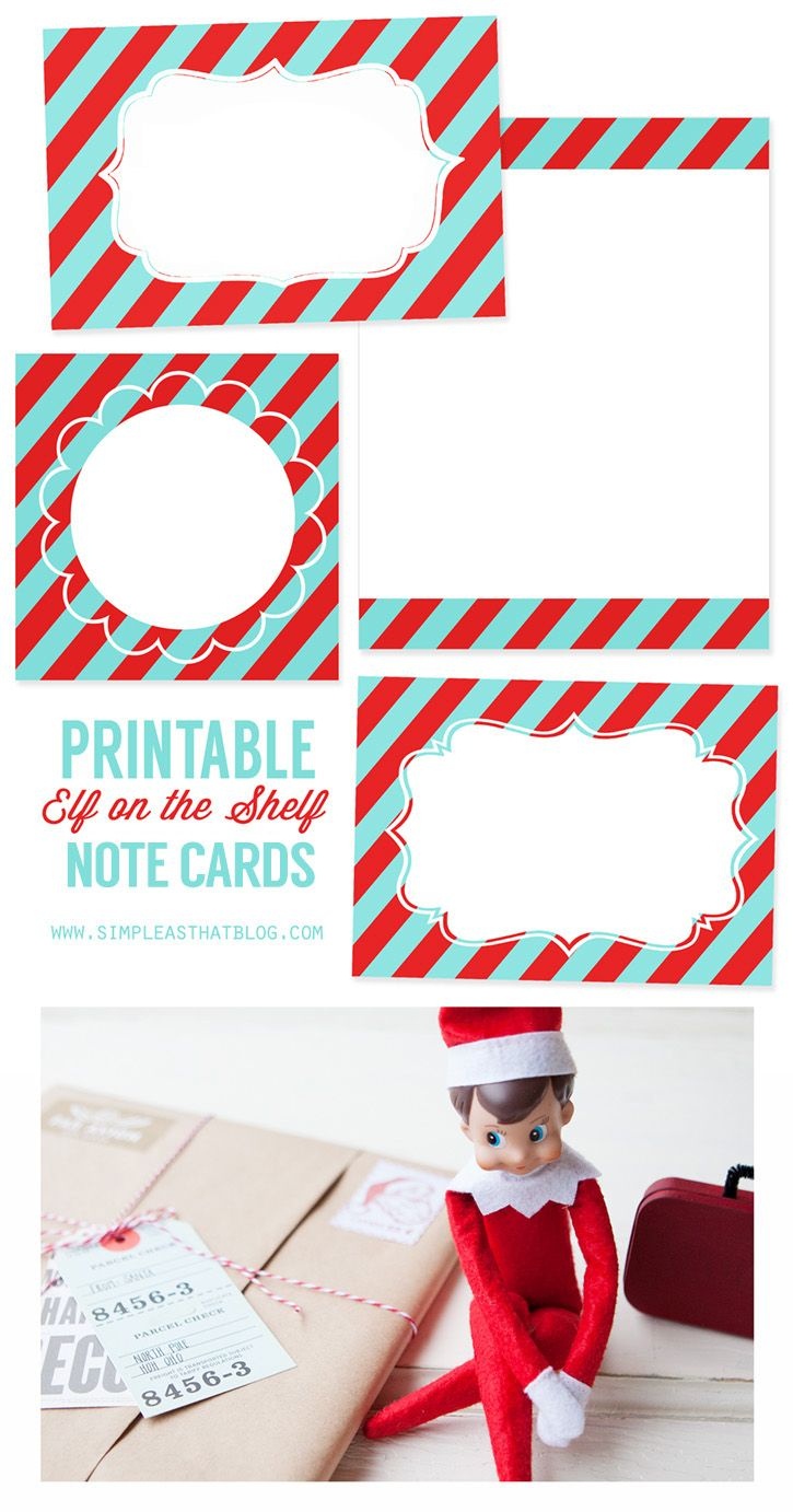 Printable Elf On The Shelf Note Cards | Simple As That Blog | Elf On - Free Elf Printables