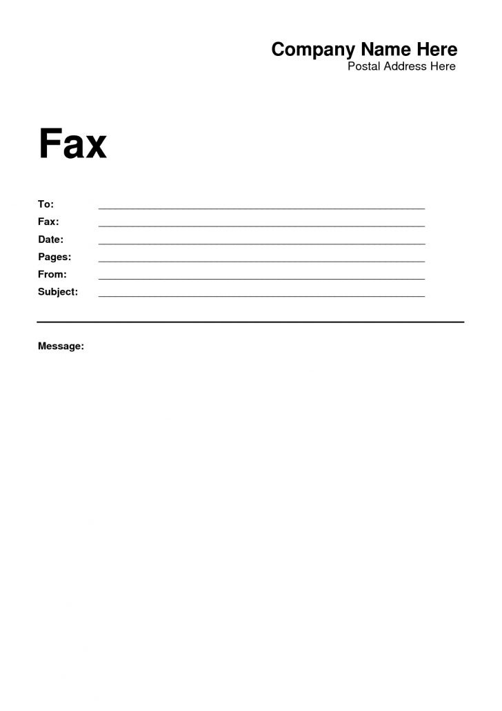 Free Printable Cover Letter For Fax