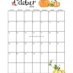 Printable Free Calendar Template October 2019 With Notes | Free   Free October Printables
