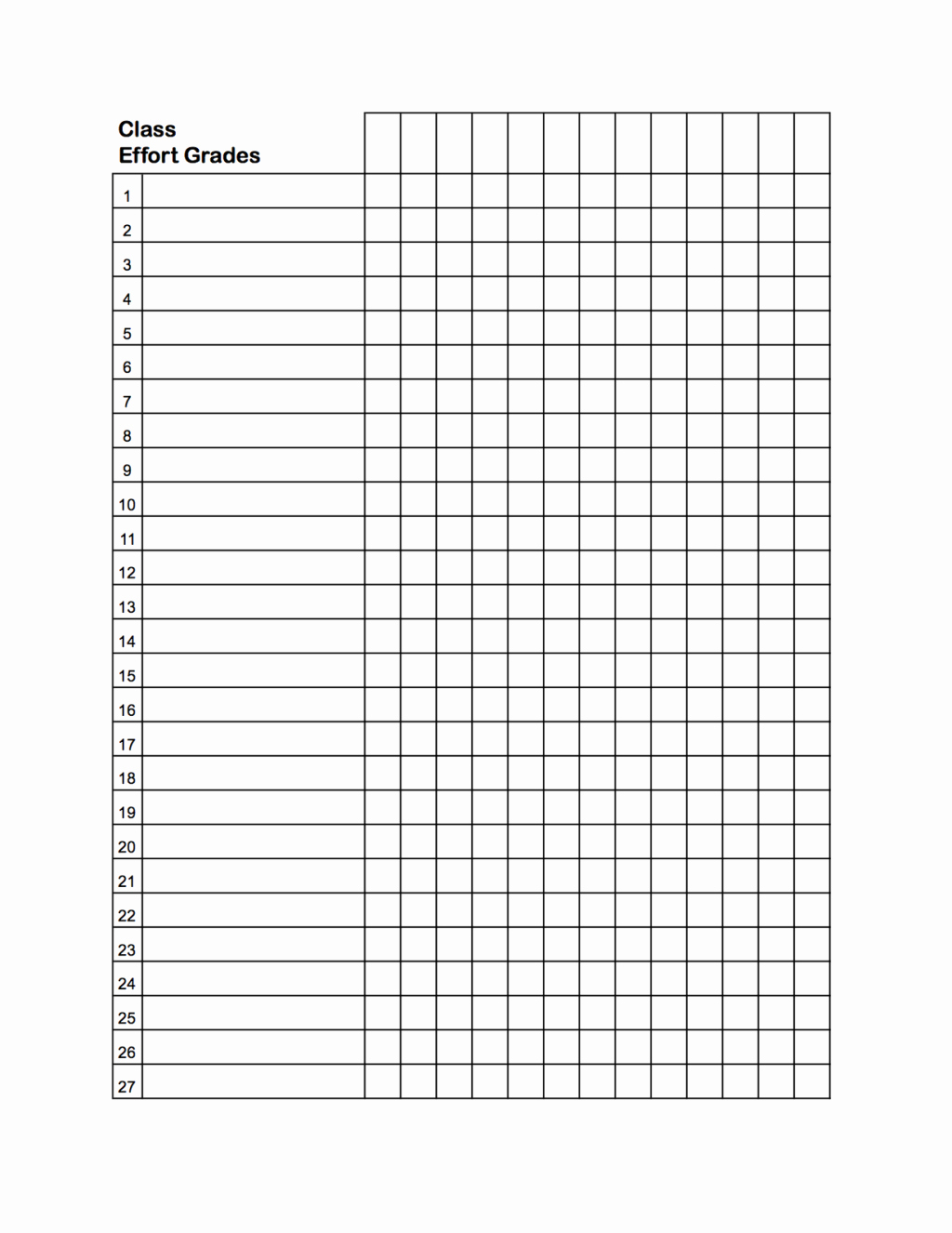 Printable Gradebook Template Editable | Stanley Tretick - Free Printable Gradebook
