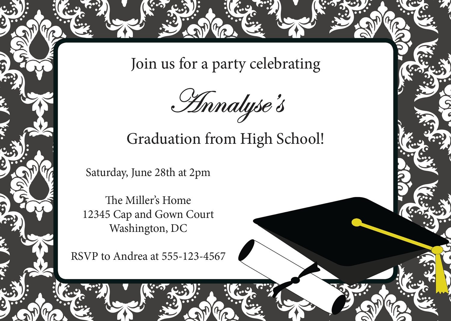 Printable Graduation Invitation Templates. Browse The Large - Free Printable Graduation Invitations 2014