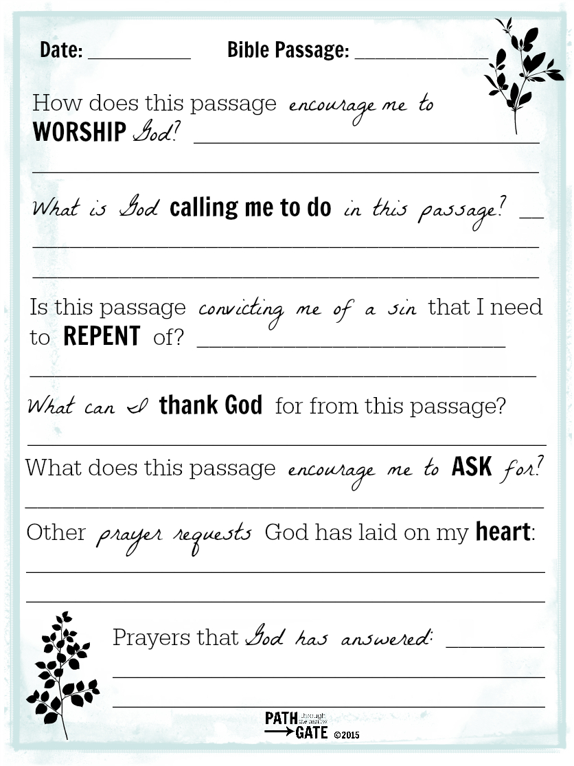 Free Printable Bible Study Journal Pages Free Printable