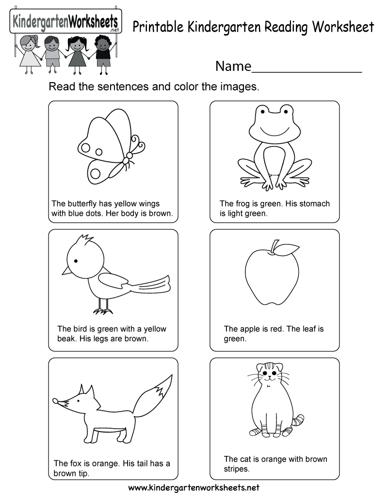 Printable Kindergarten Reading Worksheet - Free English Worksheet - Free Printables For Kindergarten