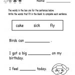 Printable Kindergarten Worksheets | Free Printable Grammar Review   Free Printable Language Arts Worksheets For Kindergarten