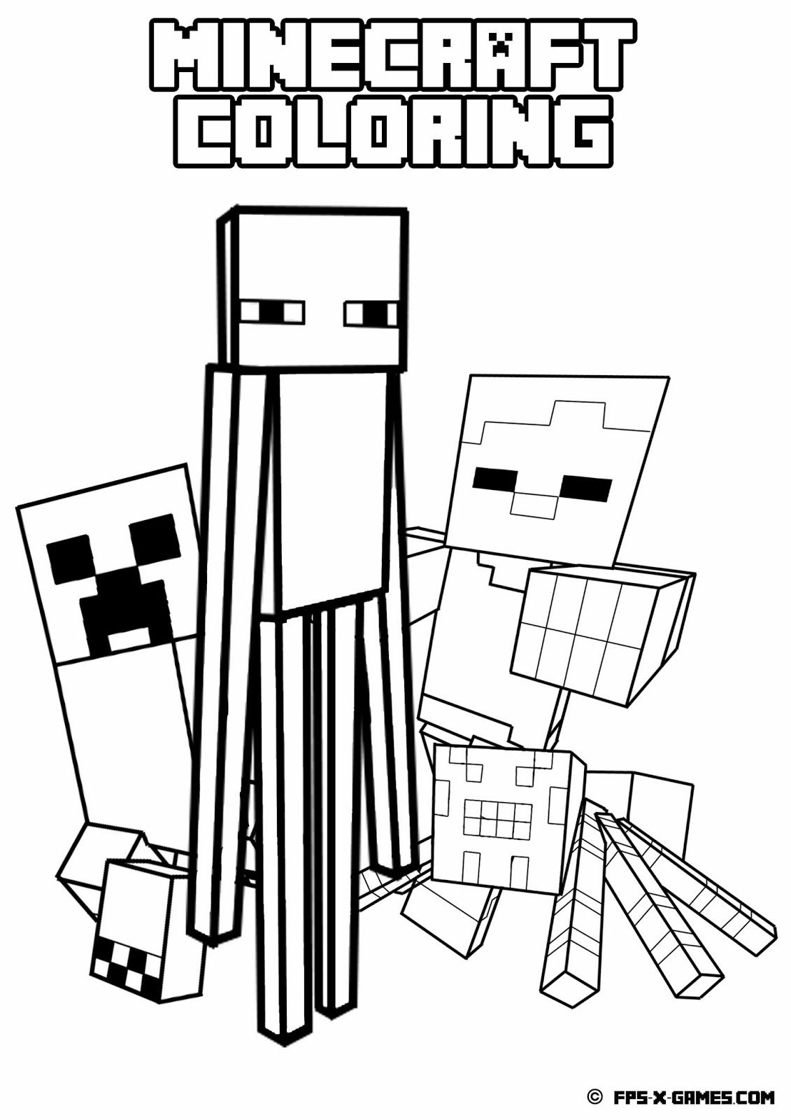 Printable Minecraft Coloring - Mob | Minecraft | Minecraft Coloring - Free Printable Minecraft Activity Pages