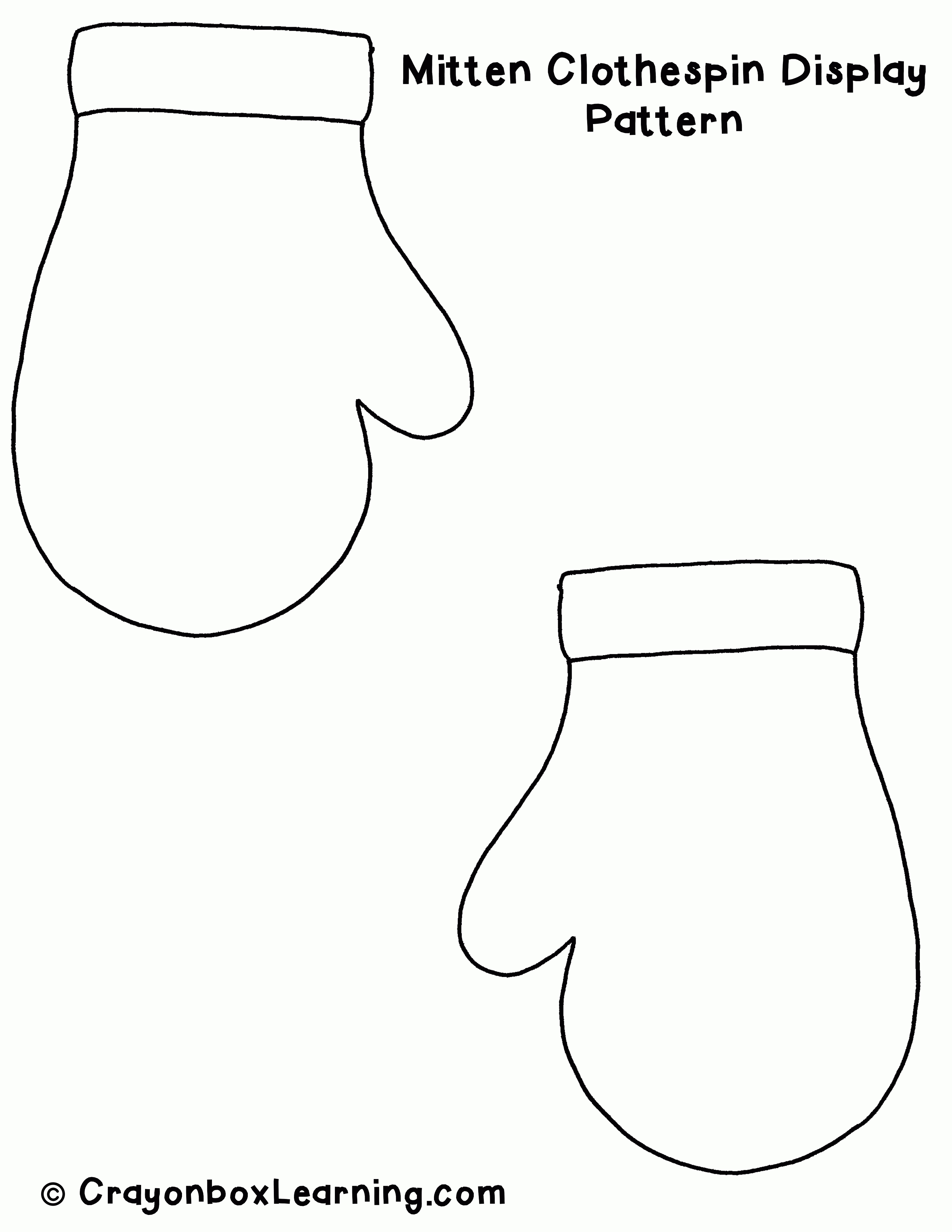 Printable Mitten Pattern Template | Teaching | Mittens Template - Free Mitten Template Printable