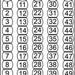 Printable Number Chart 1 50 | Math | Number Chart, Kindergarten Math   Free Printable Number Chart 1 50