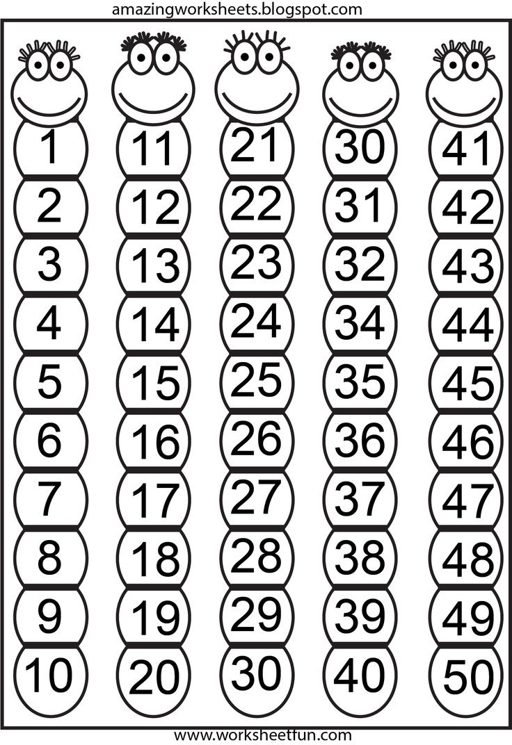 Printable Number Chart 1 50 | Math | Number Chart, Kindergarten Math - Free Printable Number Chart 1 50