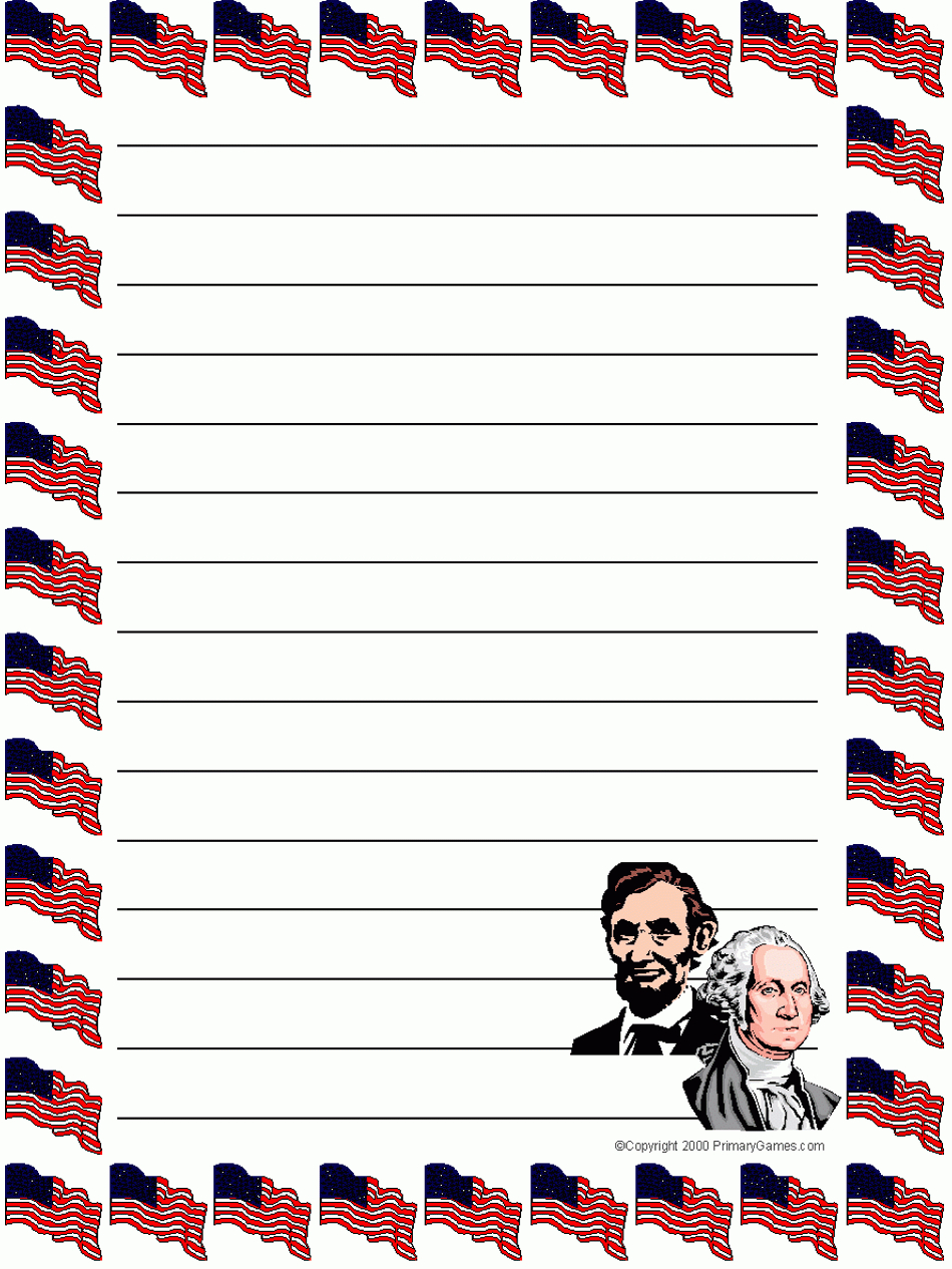 Printable Patriotic Stationary With Lines | Free Coloring Pages From - Free Printable Patriotic Writing Paper