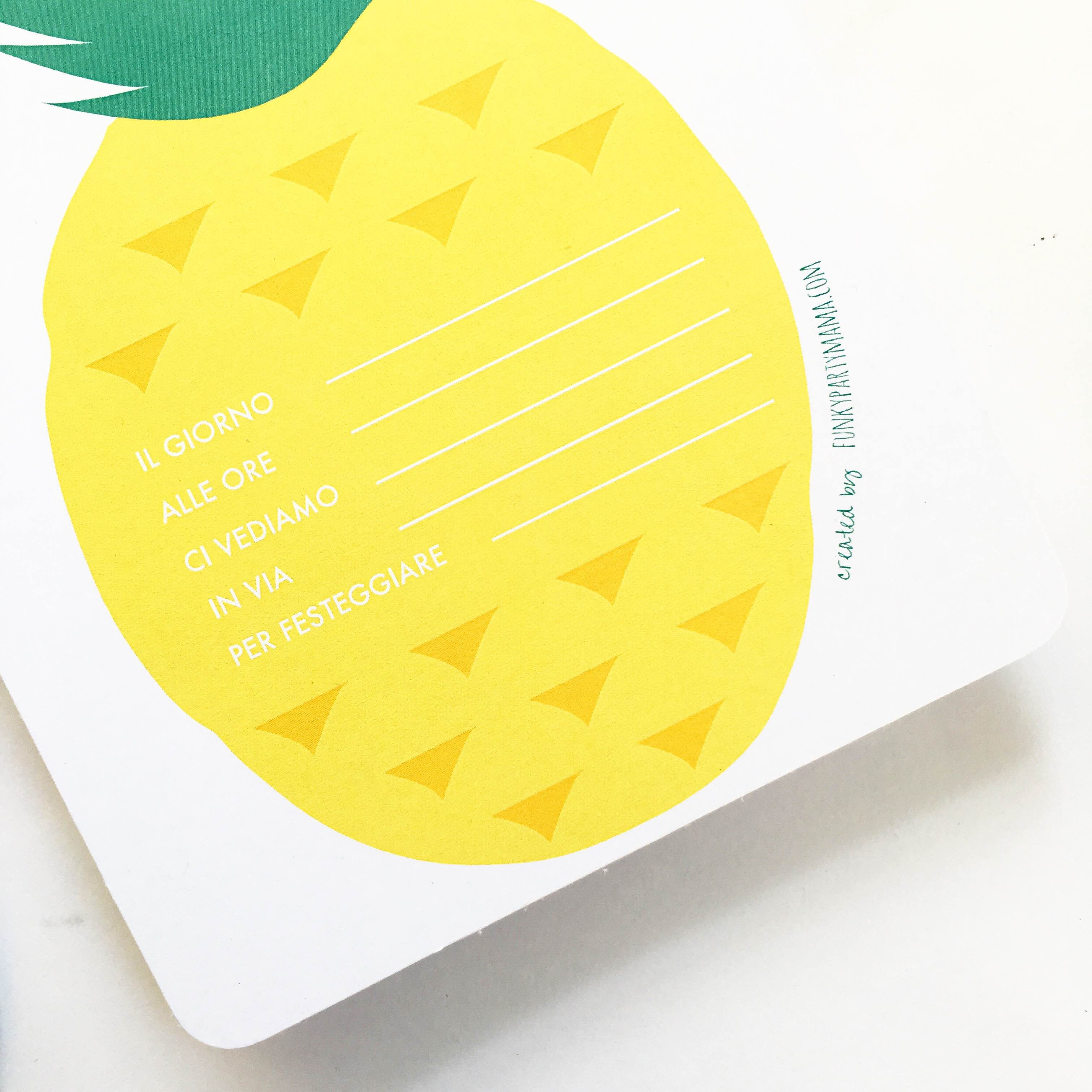 Printable Pineapple Party - Le Civette Sul Comò - Free Printable Pineapple Invitations