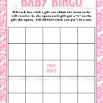 Printable Pink Damask Baby Shower Bingo Game | Bee Busy Designs   Baby Bingo Free Printable Template
