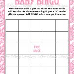 Printable Pink Damask Baby Shower Bingo Game Instant Download | Baby   Free Printable Baby Shower Bingo Cards Pdf