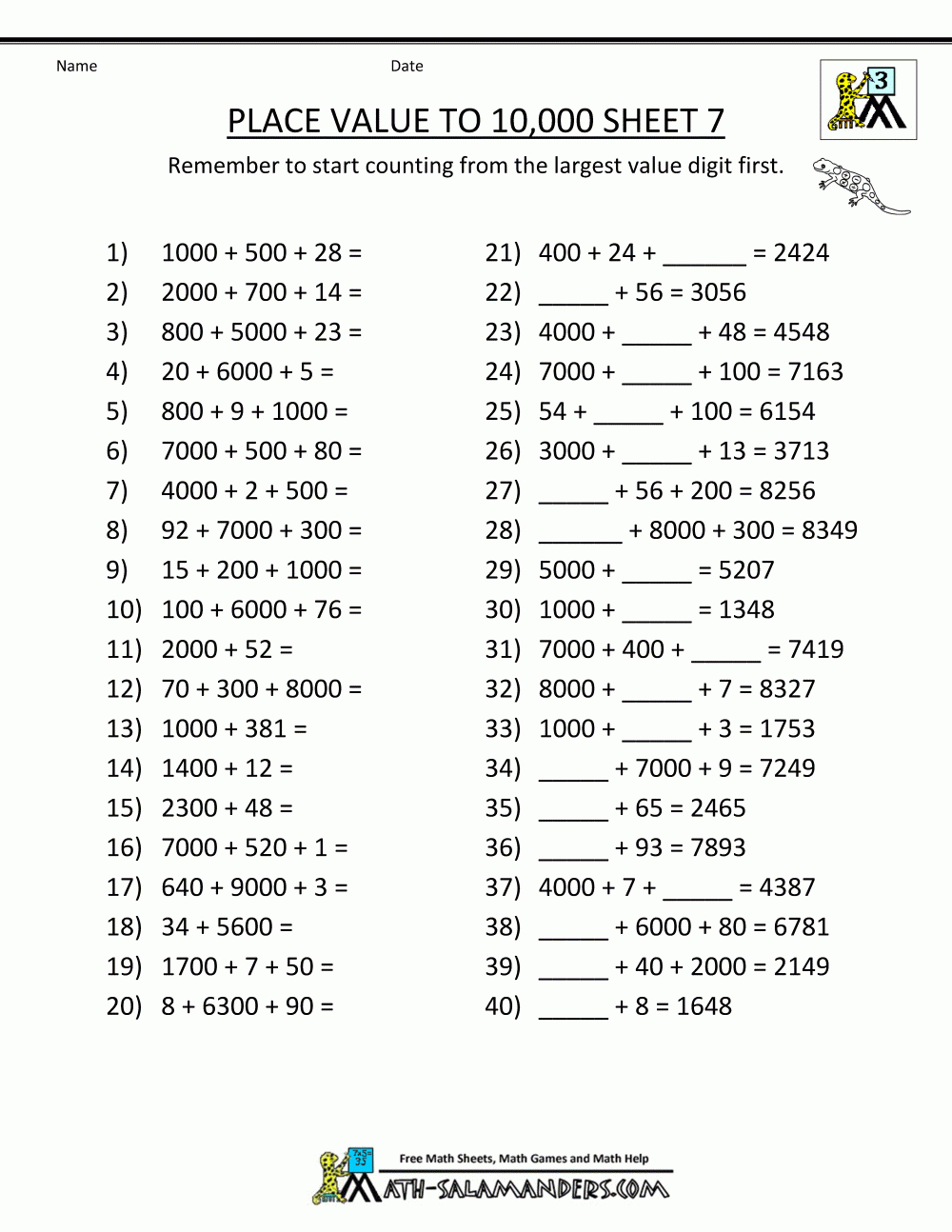 Printable-Place-Value-Worksheets-To-10000-7.gif 1,000×1,294 Pixels - Year 6 Maths Worksheets Free Printable