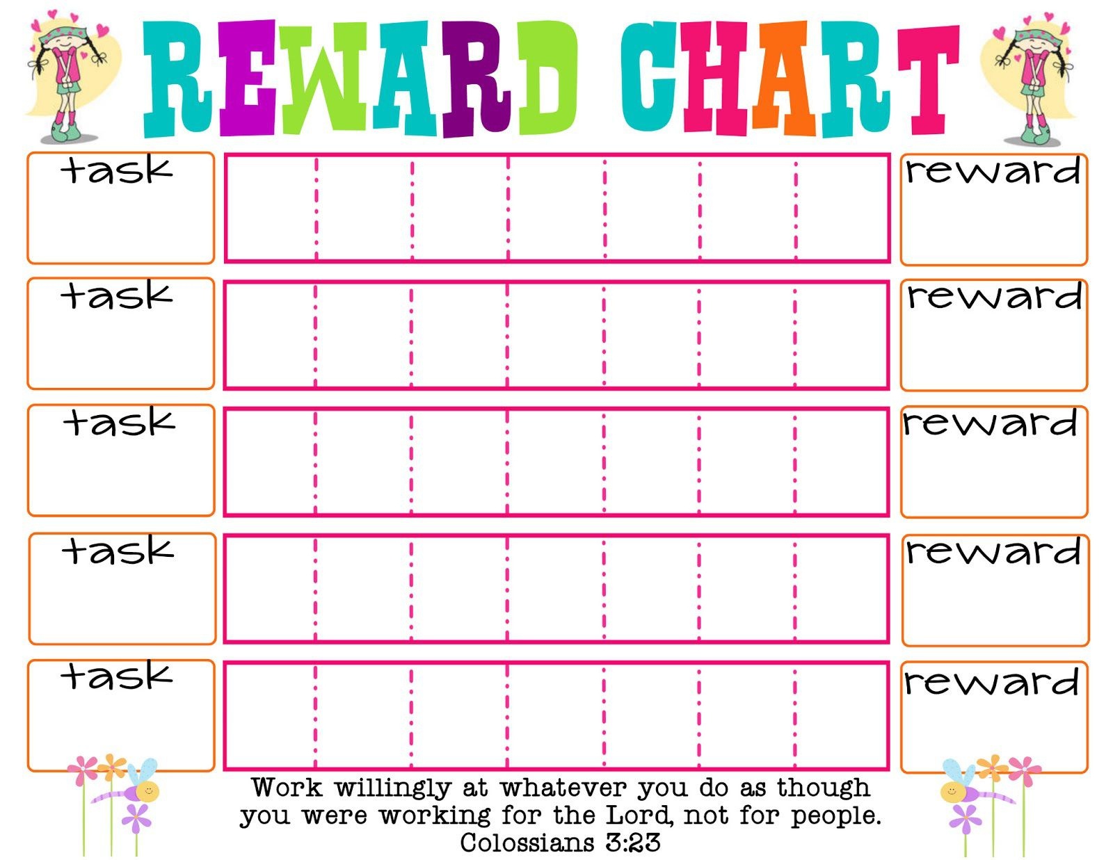 Printable Reward Charts For Students